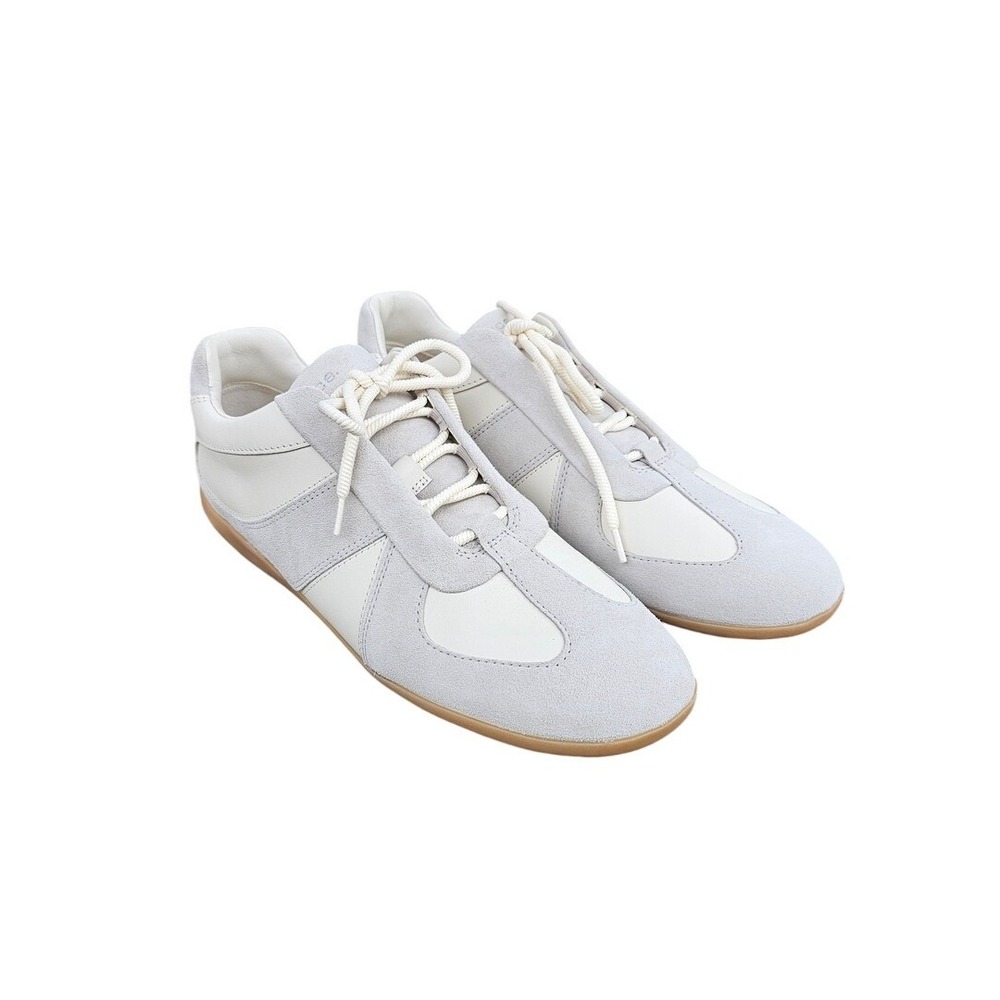Vince Woman Solaris Sneaker‎ 11 White Leather Suede Trainer Minimalist Luxury ~